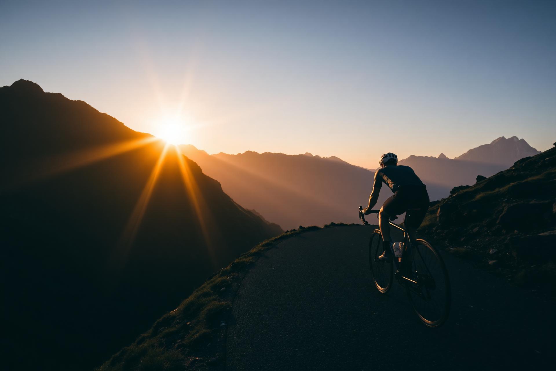 Cyclist at sunrise